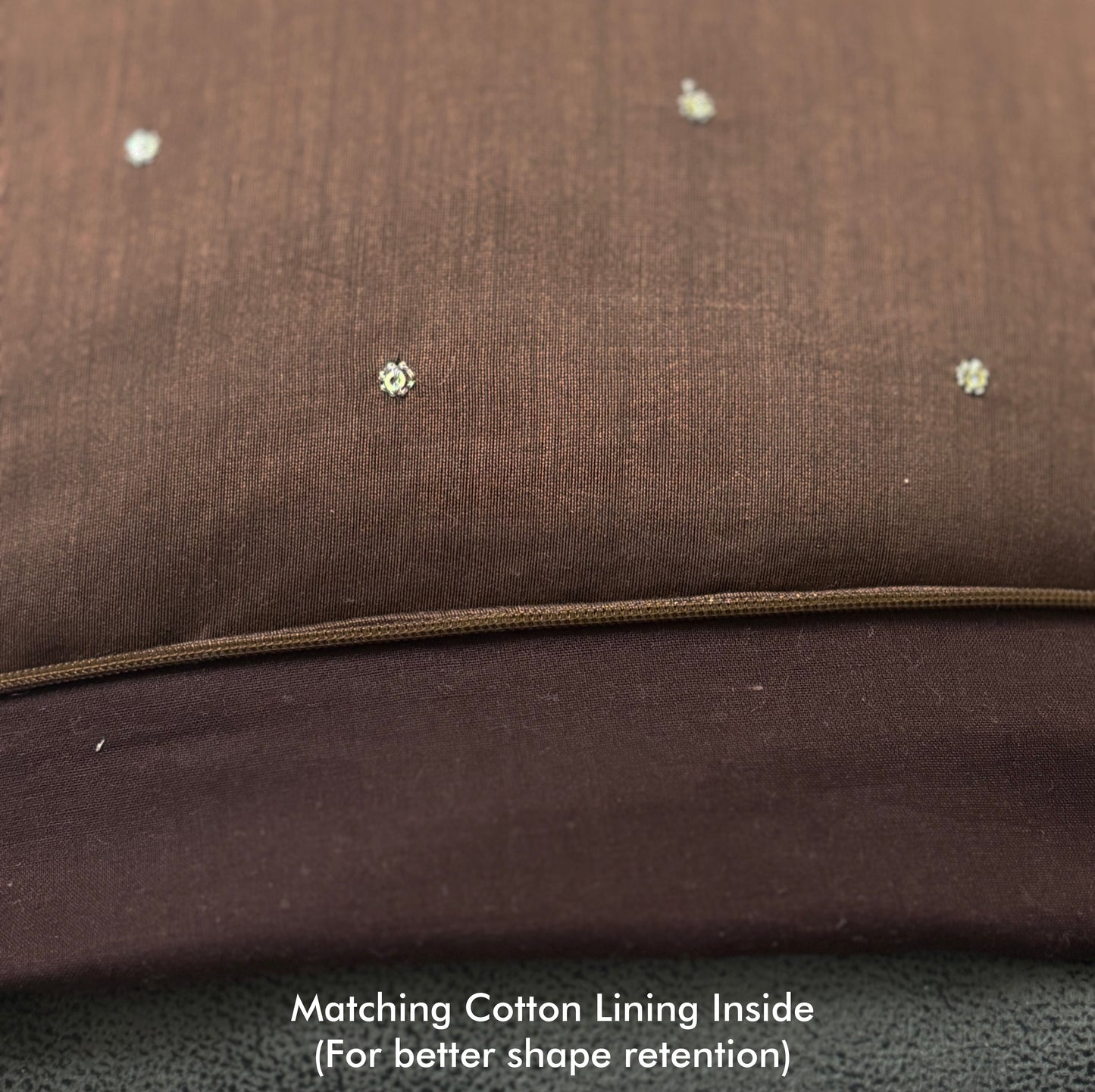 Star Gaze Brown Embroidered Cushion Cover