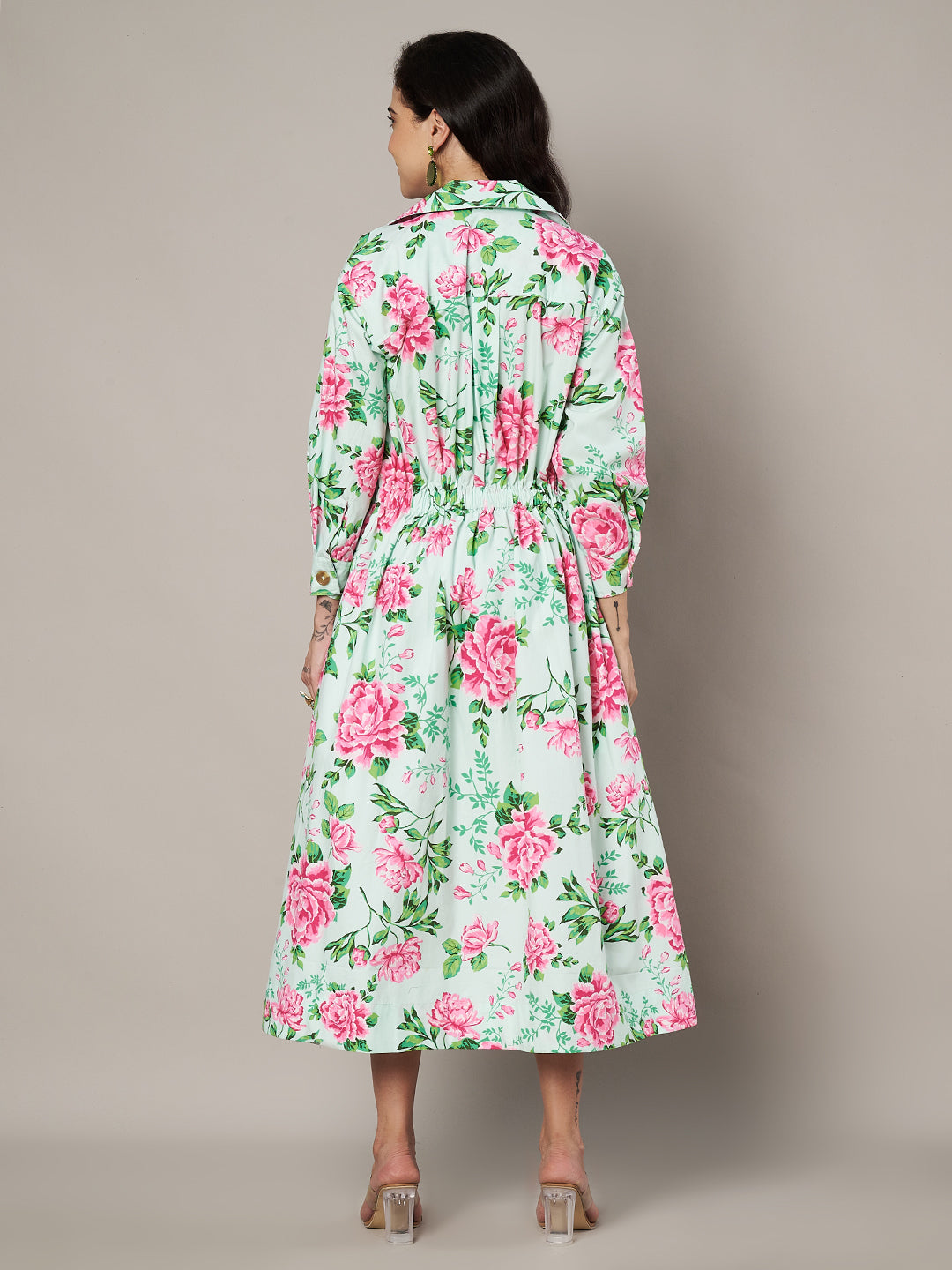 Midsummer Floral Printed Trenchcoat Dress