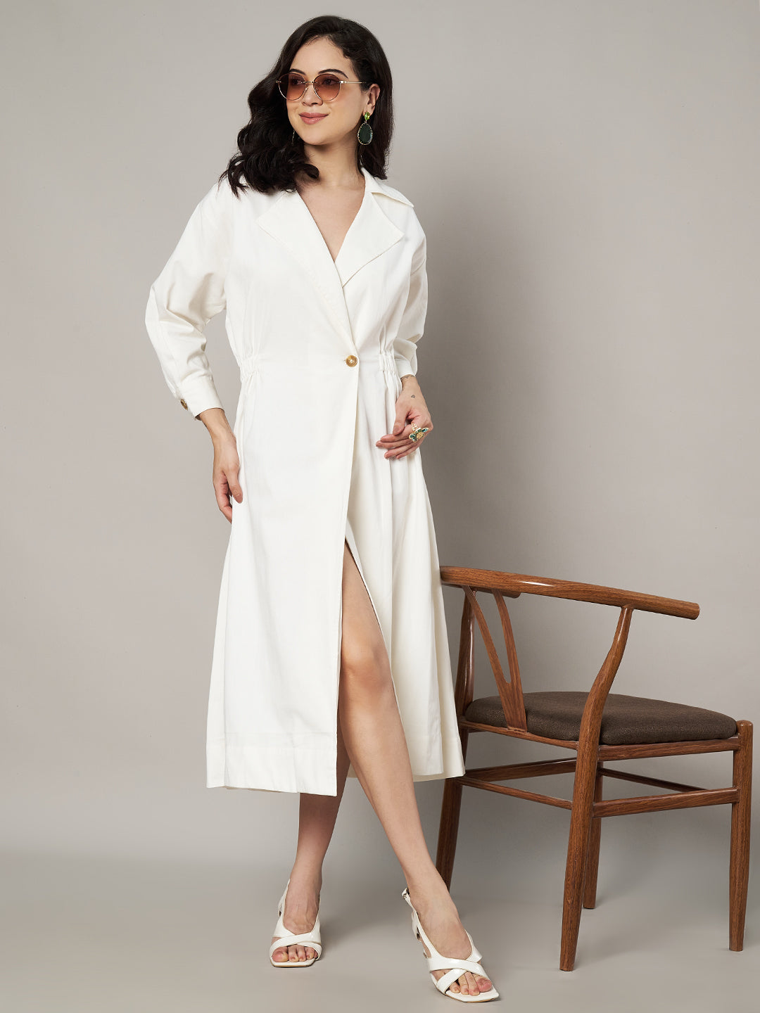 Midsummer Solid Trenchcoat Dress