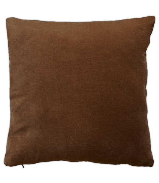 Solid Brown Velvet Cushion Cover