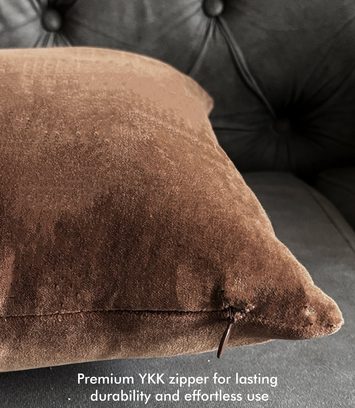 Solid Brown Velvet Cushion Cover