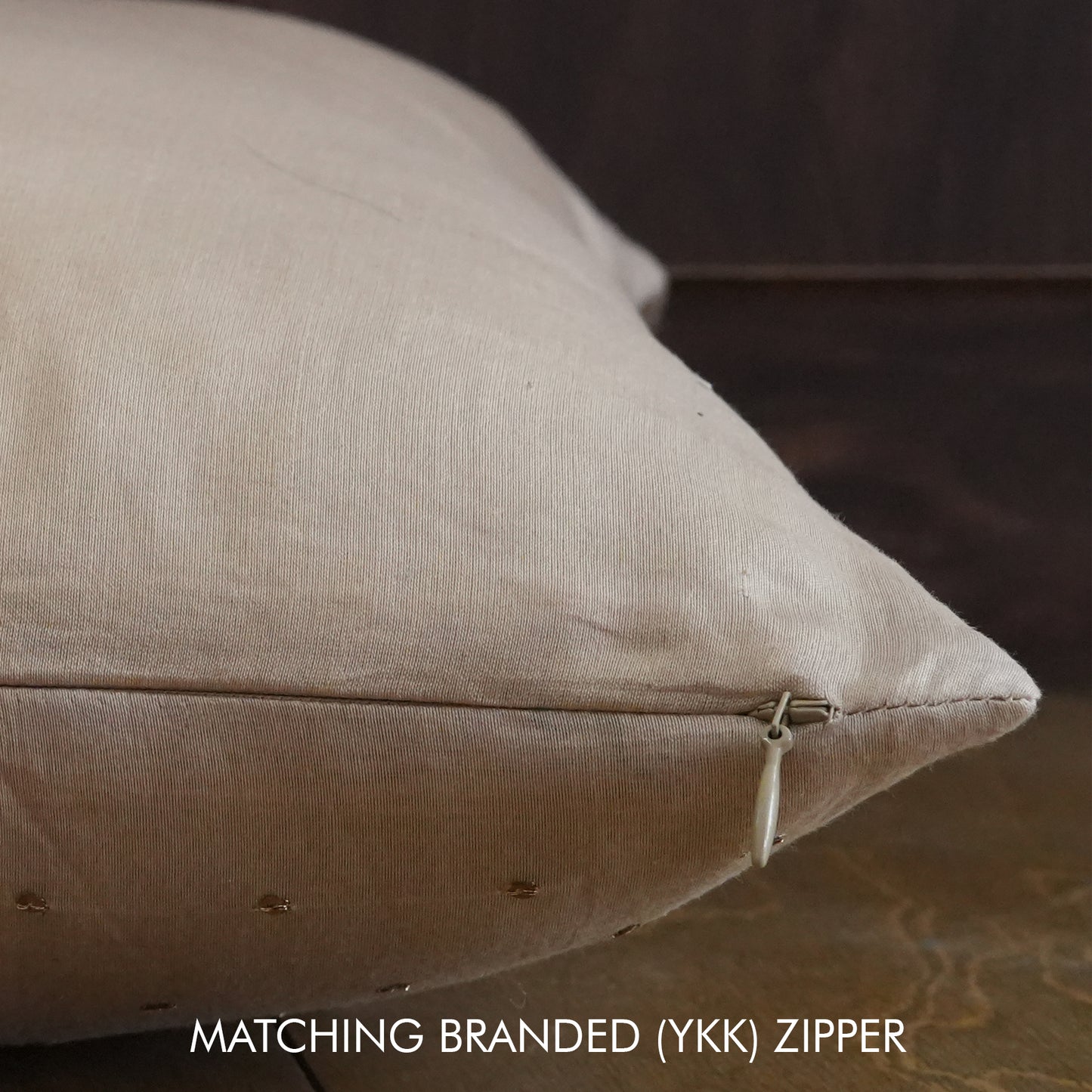 Paisley Reverie Beige Embroidered Cushion Cover