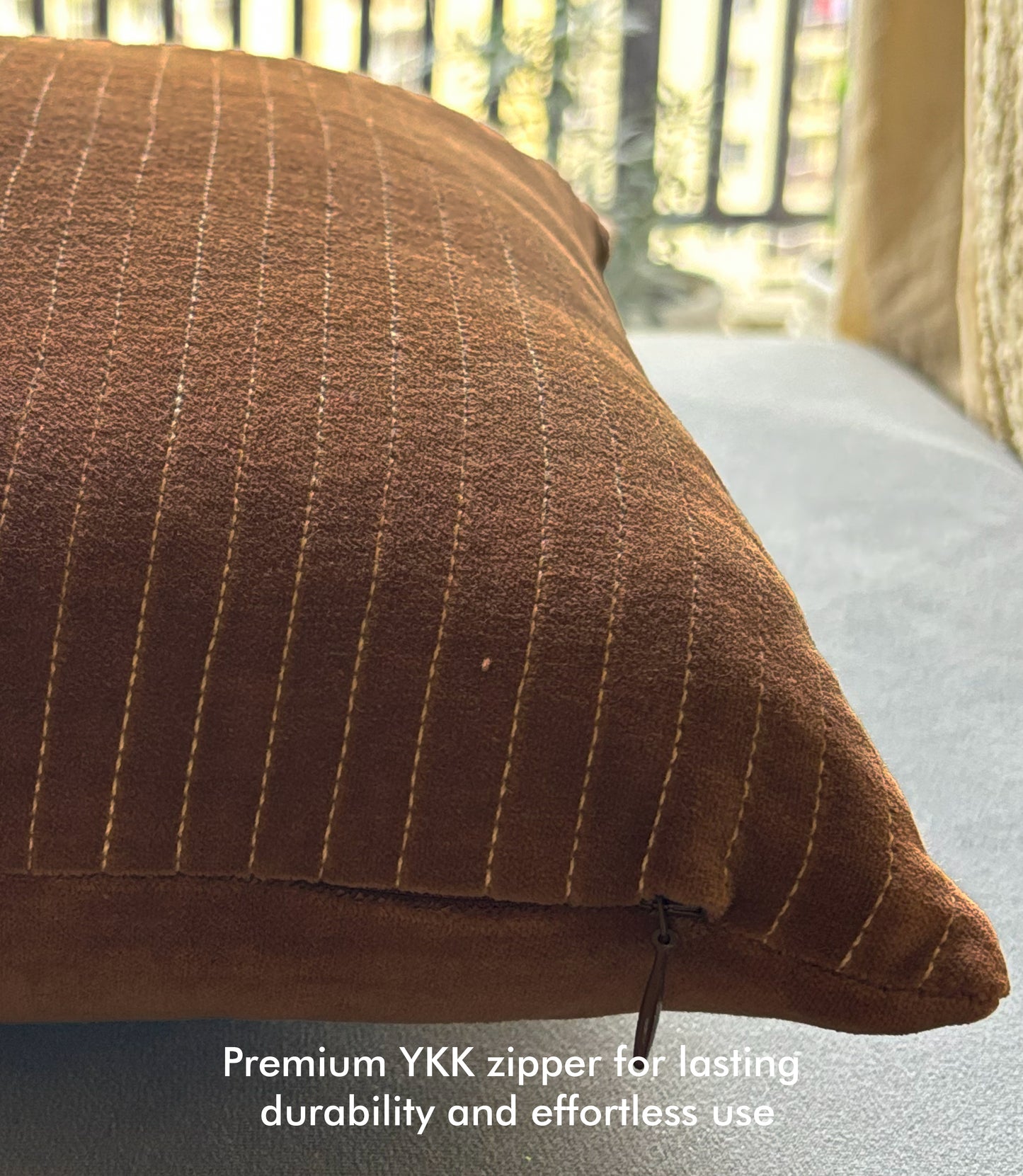 Stitchline Brown Velvet Cushion Cover