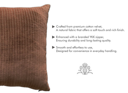 Stitchline Brown Velvet Cushion Cover