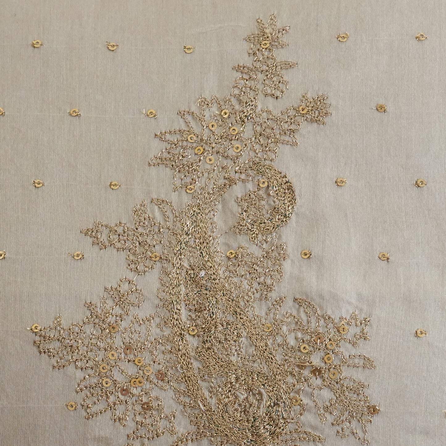 Paisley Reverie Beige Embroidered Cushion Cover