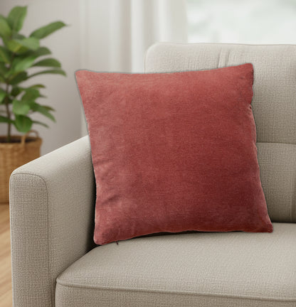 Solid Peach Velvet Cushion Cover