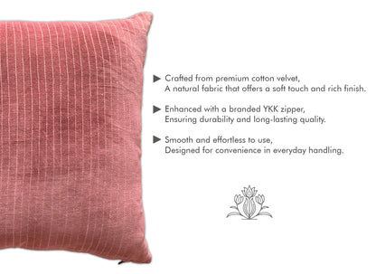 Stitchline Peach Velvet Cushion Cover
