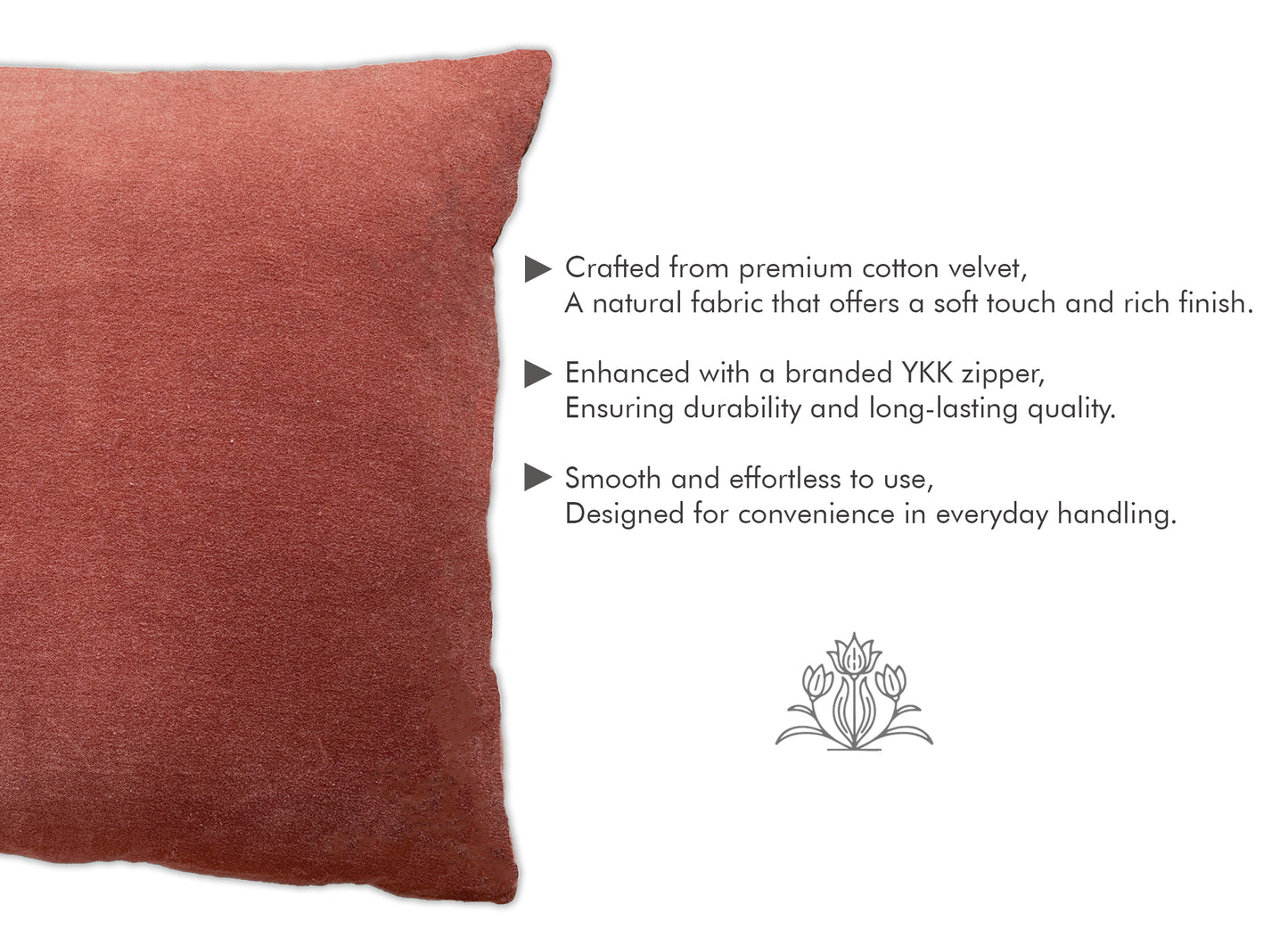 Solid Peach Velvet Cushion Cover