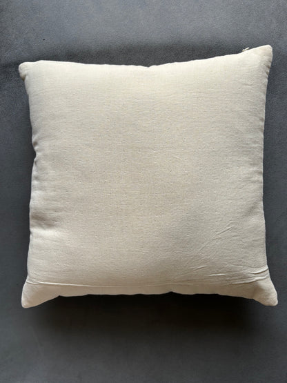 Off-White Zari Quilted Cotton Cushion Cover