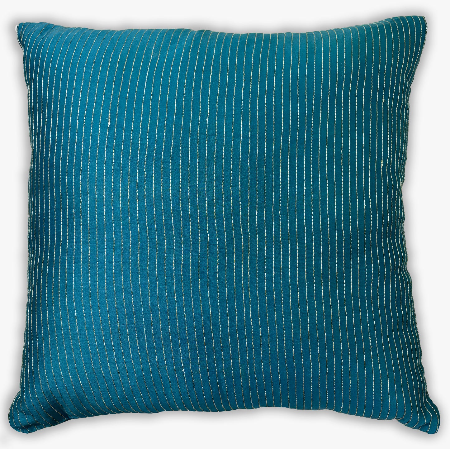 Zari Tide Petrol Blue Embroidered Cushion Cover
