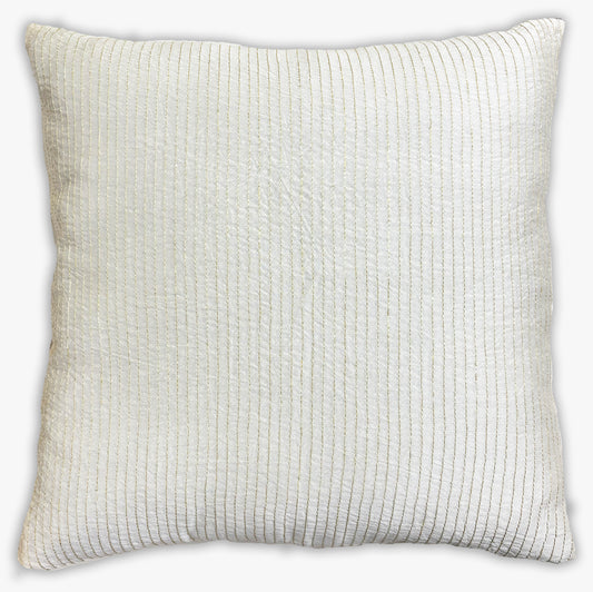 Zari Tide Off-White Embroidered Cushion Cover