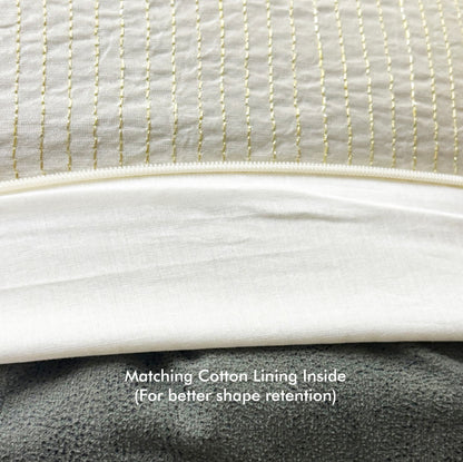 Zari Tide Off-White Embroidered Cushion Cover