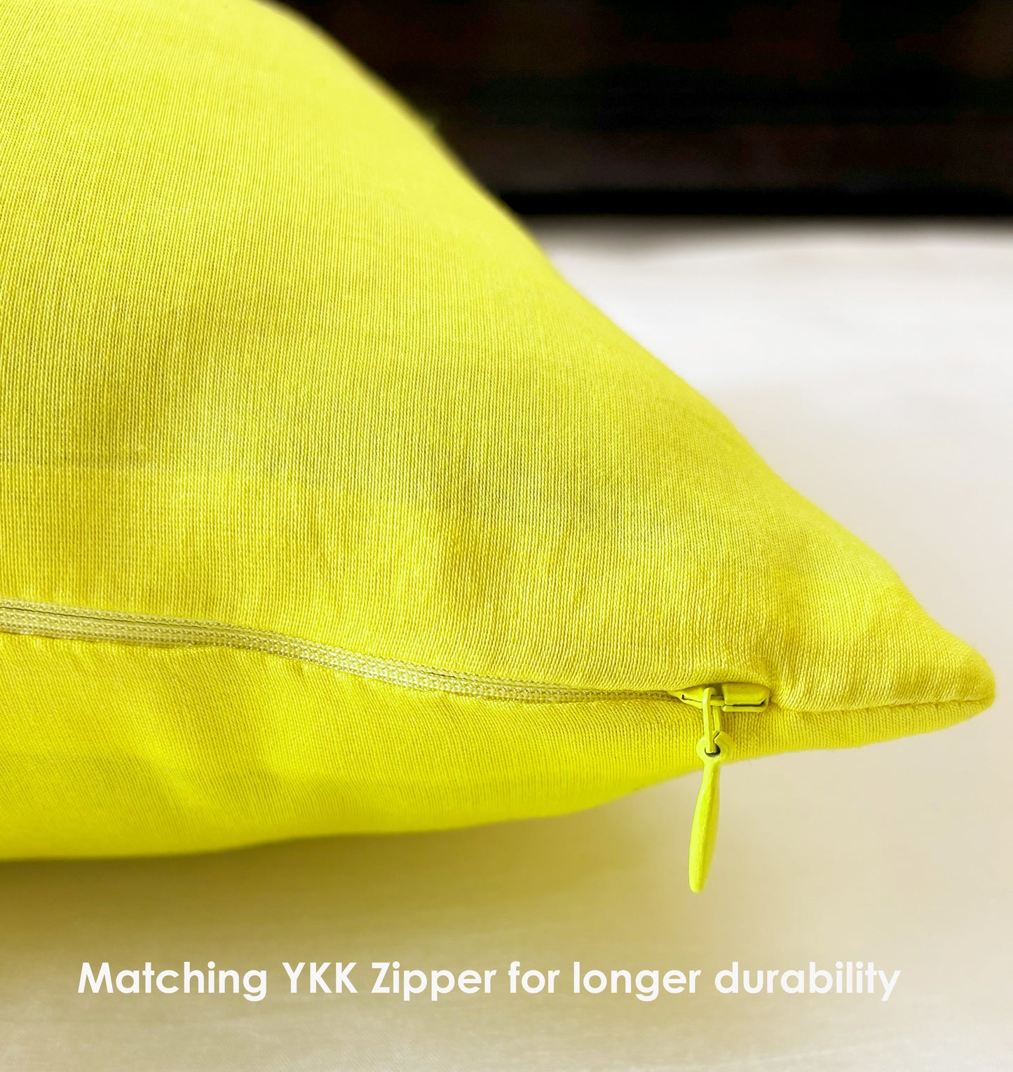 Whimsical Garden Yellow Embroidered Cushion Cover